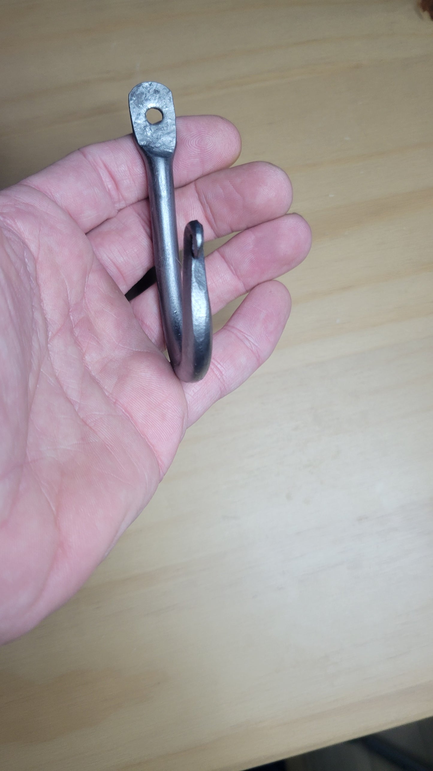 Forge coat hook with 1 1/4inch opening