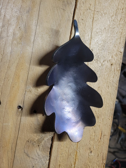 Steel Oak leaf dish