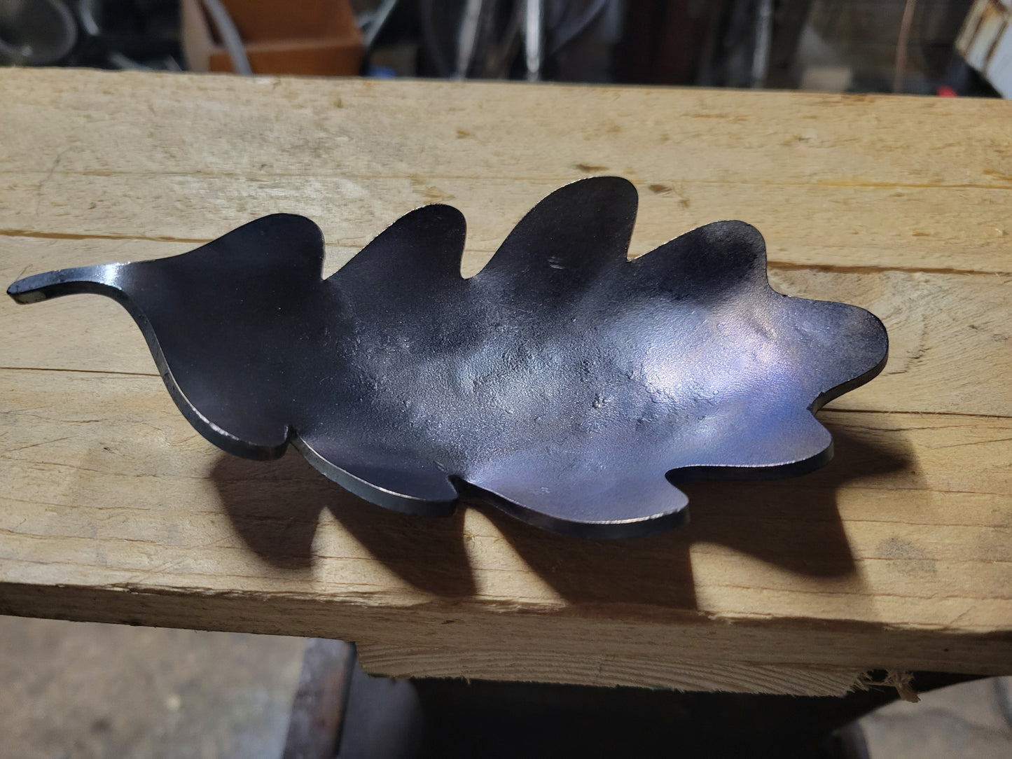 Steel Oak leaf spoon rest