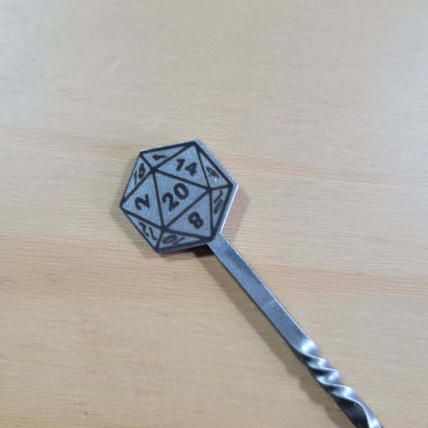 D20 steel hair pin