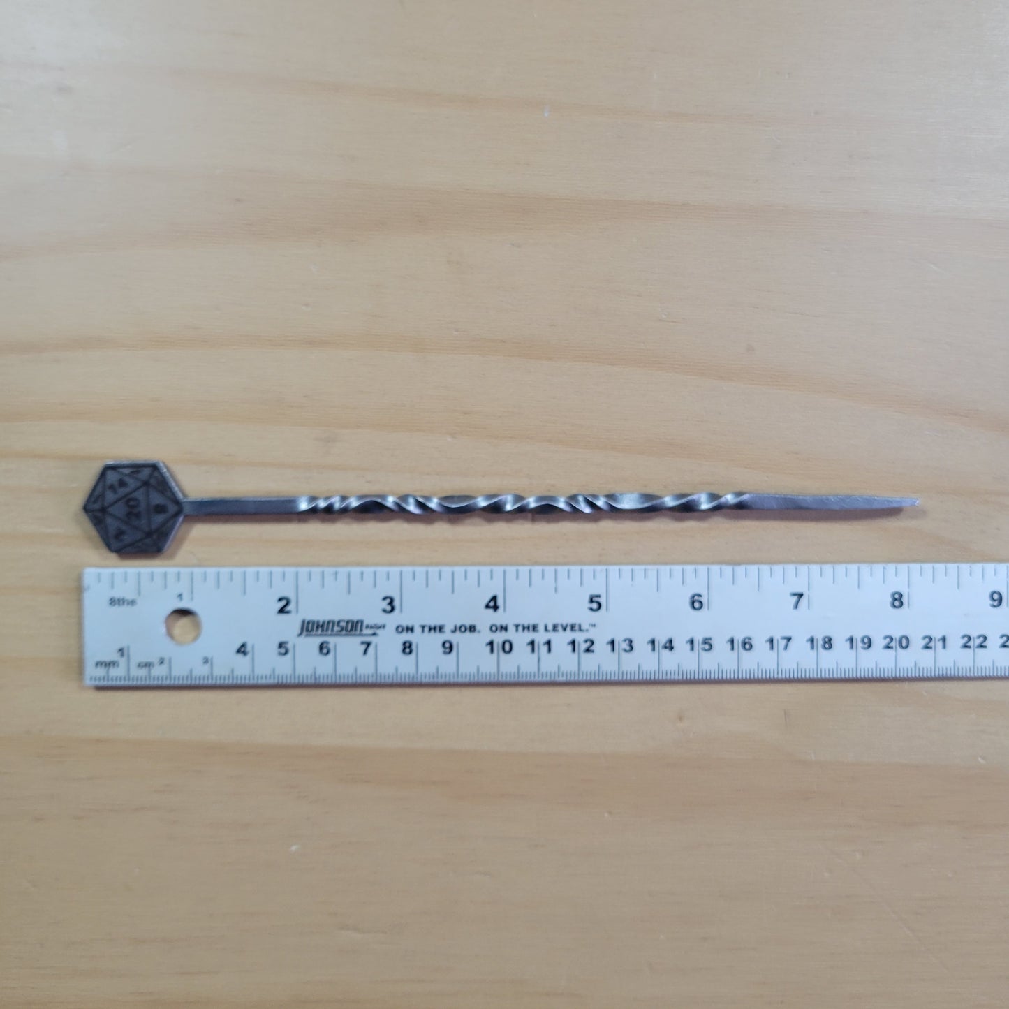 D20 steel hair pin