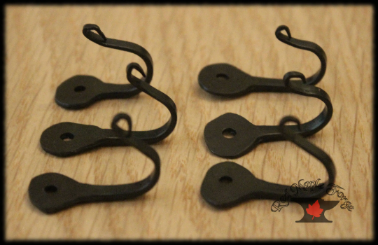 set of 10 Small Steel Wall Hooks 1 1/4" (32mm) Nail hooks lot with screws, Rustic Blacksmith made, Great for jewelry, keys, rings, organizer, utensils