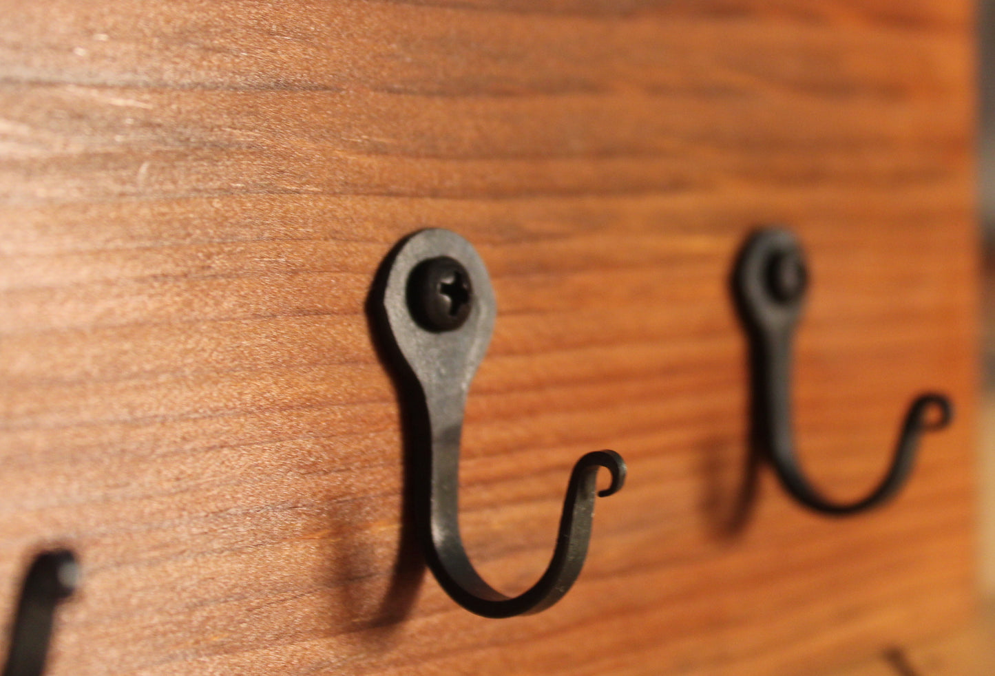 set of 10 Small Steel Wall Hooks 1 1/4" (32mm) Nail hooks lot with screws, Rustic Blacksmith made, Great for jewelry, keys, rings, organizer, utensils