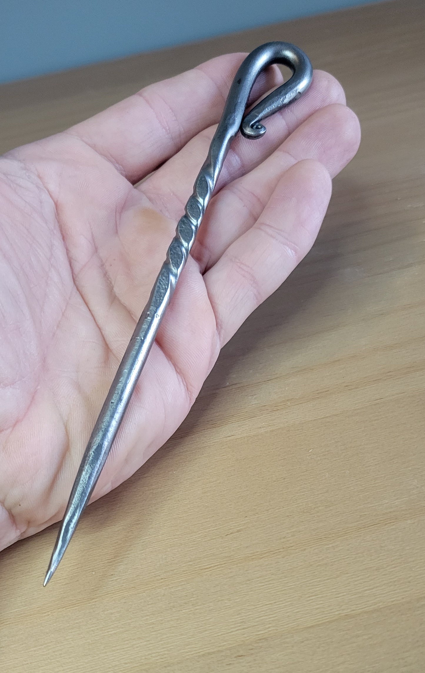 leather scribe, Marlin stick, forged hair pin, candle scribe, Blacksmith made.