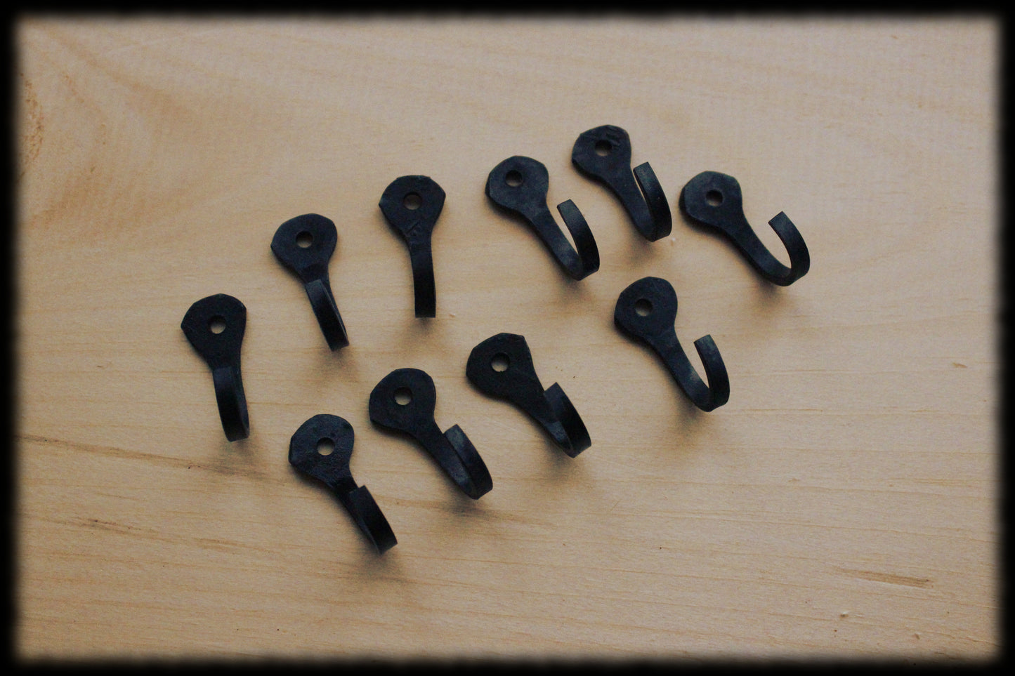 10 Small Rustic Metal Wall Hooks 1 1/4 (32mm) Nail hooks lot with